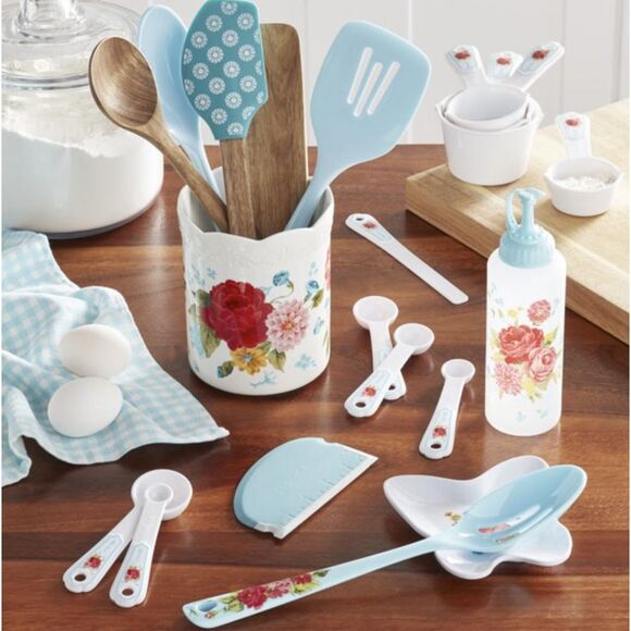 Pioneer Woman 20-Piece Kitchen Gadget Set Sweet Rose Floral GIFT NEW - Picture 3 of 7